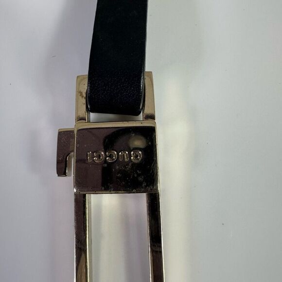 Gucci Bicolor Long Porte Cles Keychain Leather Metal With Pouch And‎ Box - Picture 3 of 12